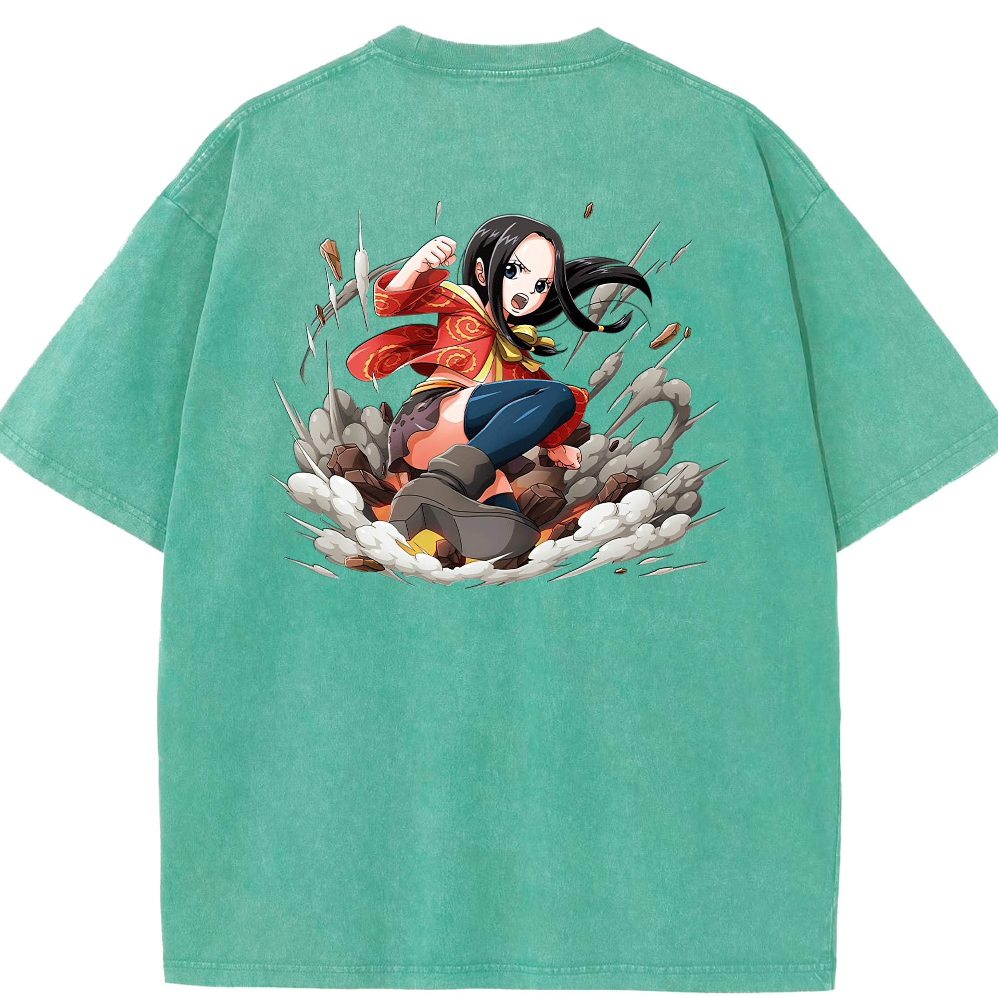 ワンピース ボア・ハンコック ONE PIECE Boa·Hancock 綿100% ヴィンテージ風 半袖Tシャツ（背面プリント）